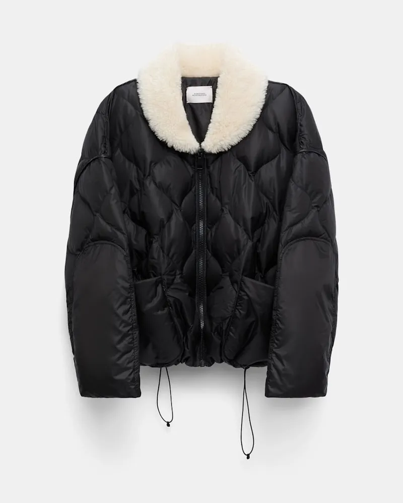 Dorothee Schumacher Daunenjacke mit Teddykragen Schwarz