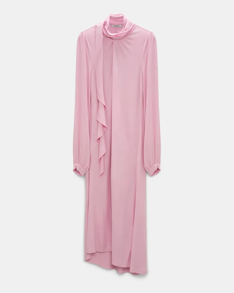 Dorothee Schumacher Kleid aus fließendem Crêpe-Jersey mit Volant Rosa