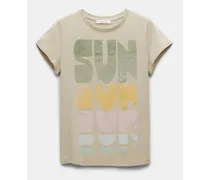 T-Shirt mit buntem SUN-Print