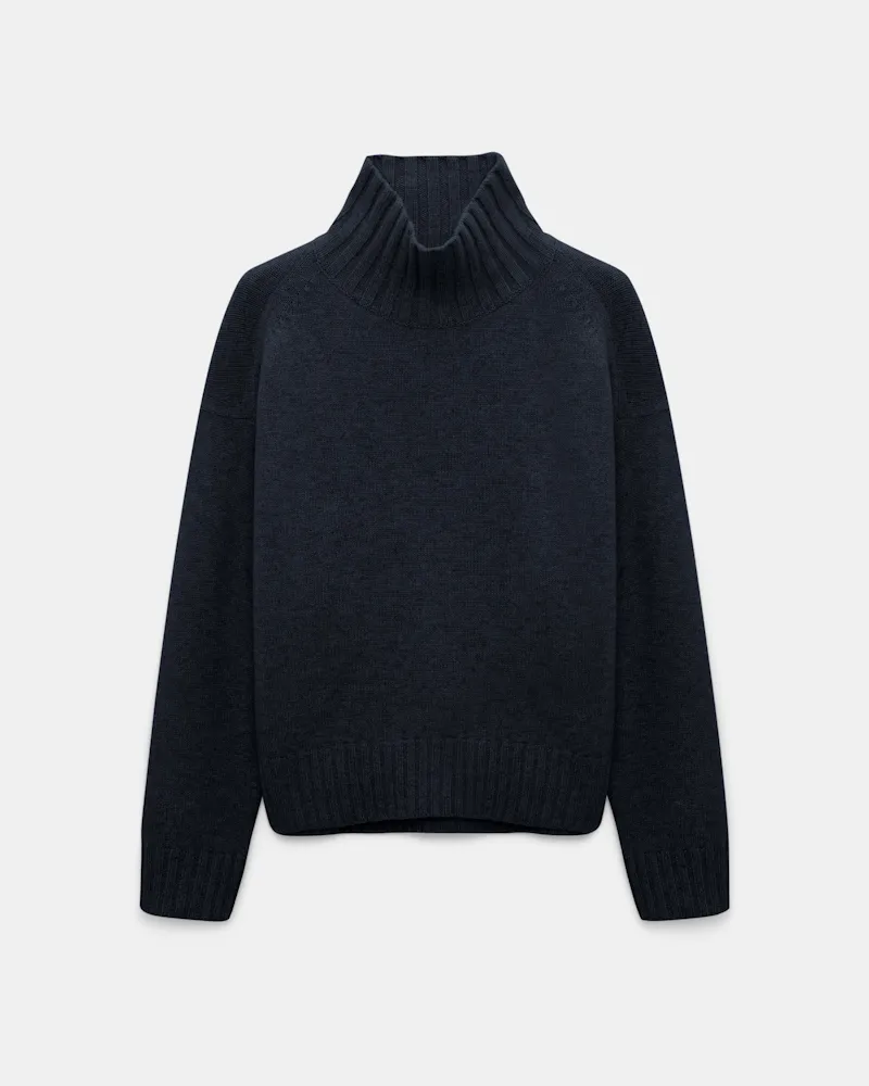 Dorothee Schumacher Rollkragenpullover aus Merino-Kaschmir-Mix Blau