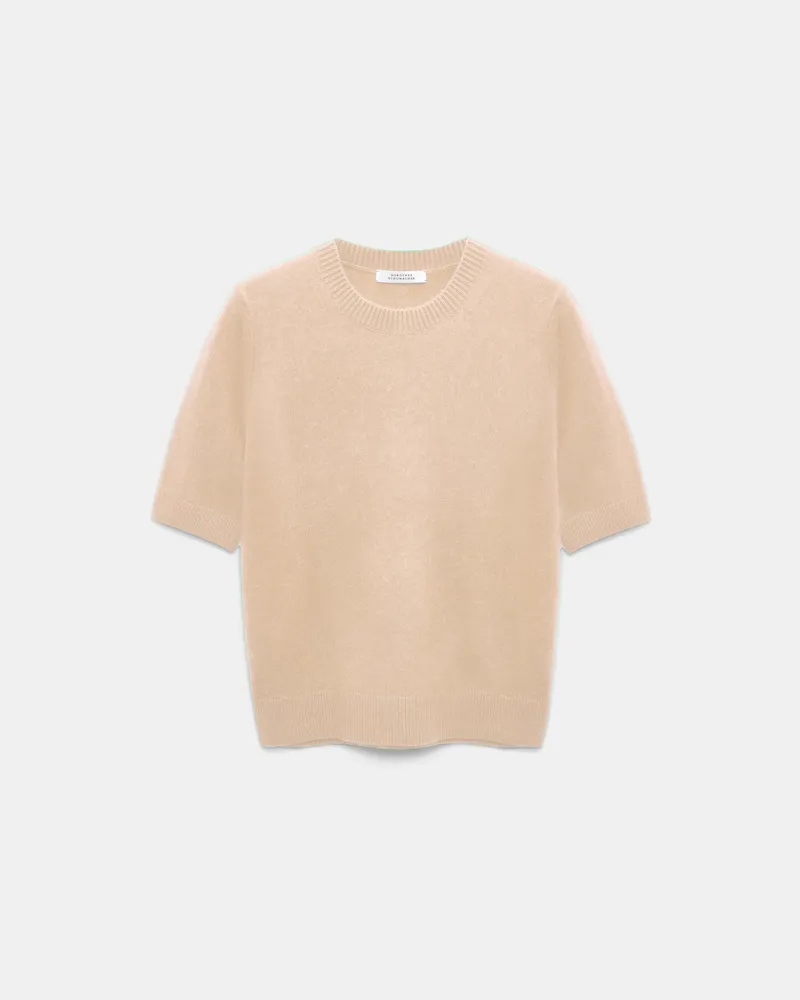 Dorothee Schumacher Pullover mit kurzen Ärmeln aus Merino und Kaschmir Beige
