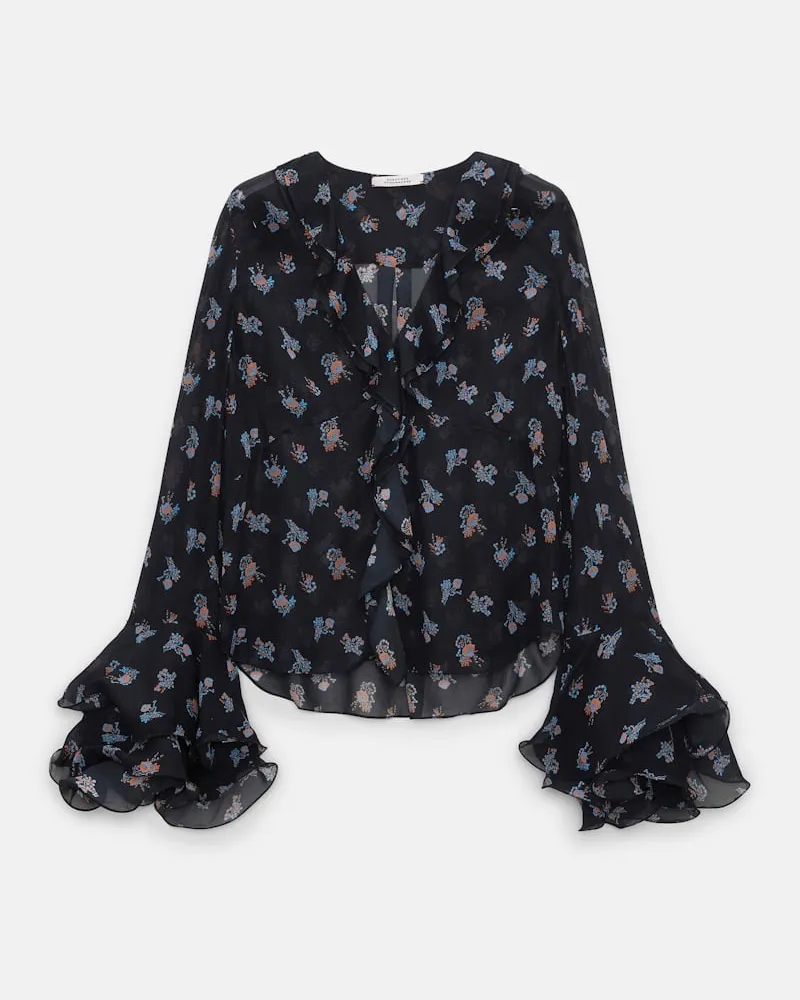 Dorothee Schumacher T-Blouse mit Volant-Details aus bedrucktem Georgette Multi