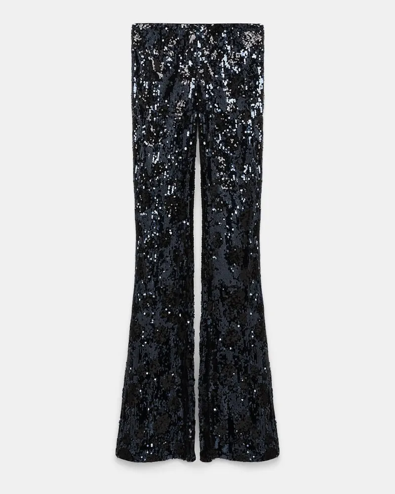 Dorothee Schumacher Hose aus Pailletten im Flower-Design Blau
