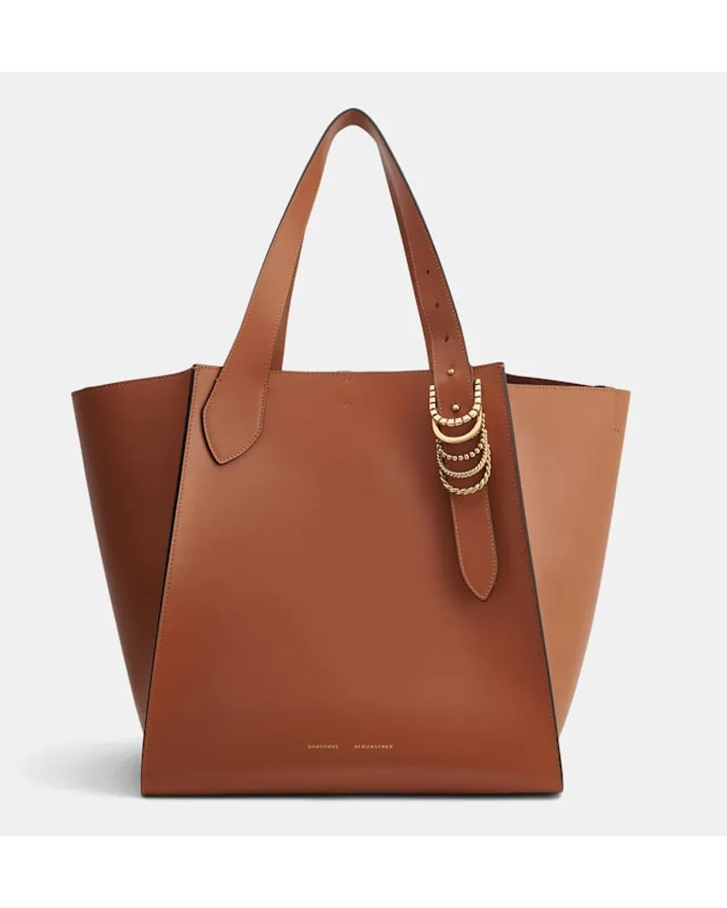 Dorothee Schumacher Tote aus weichem Kalbsleder mit D-Rings Braun
