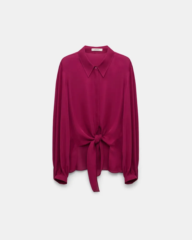 Dorothee Schumacher Bindebluse aus Seiden-Double-Georgette Rot