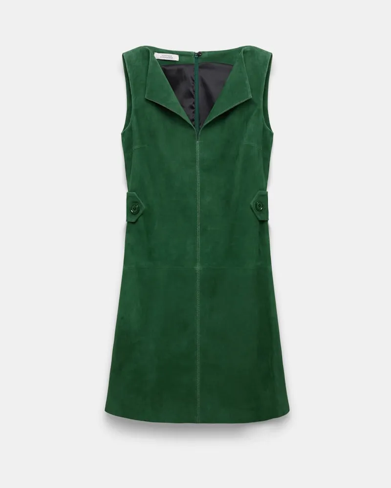 Dorothee Schumacher Minikleid aus Veloursleder Grün