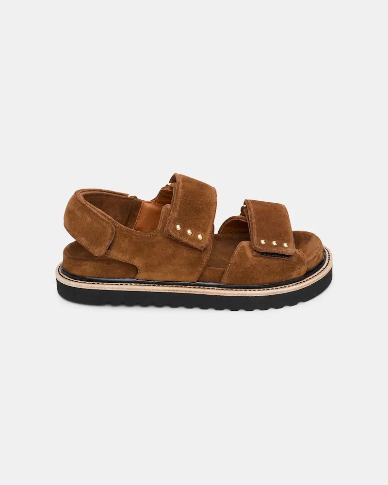 Dorothee Schumacher Flache Sandalen mit Klettverschluss-Straps Braun
