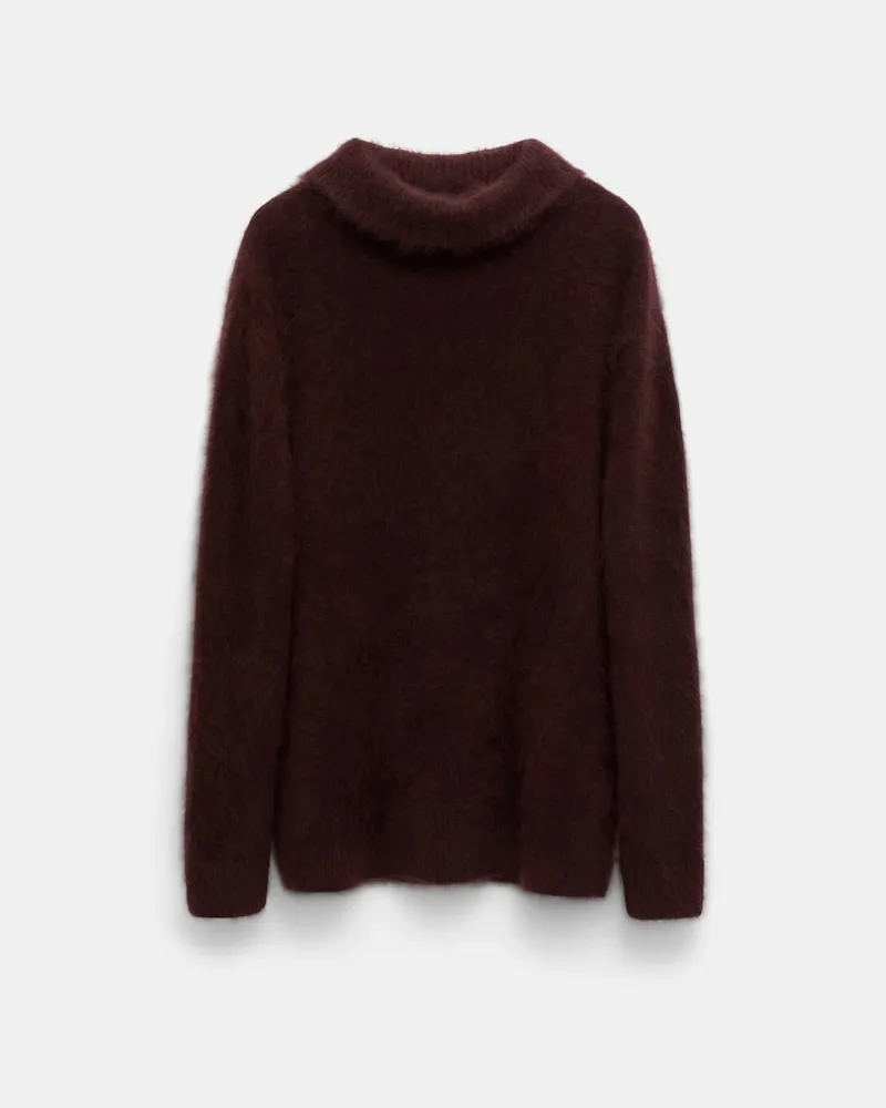 Dorothee Schumacher Fluffy Rollkragenpullover aus Merino und Kaschmir Braun