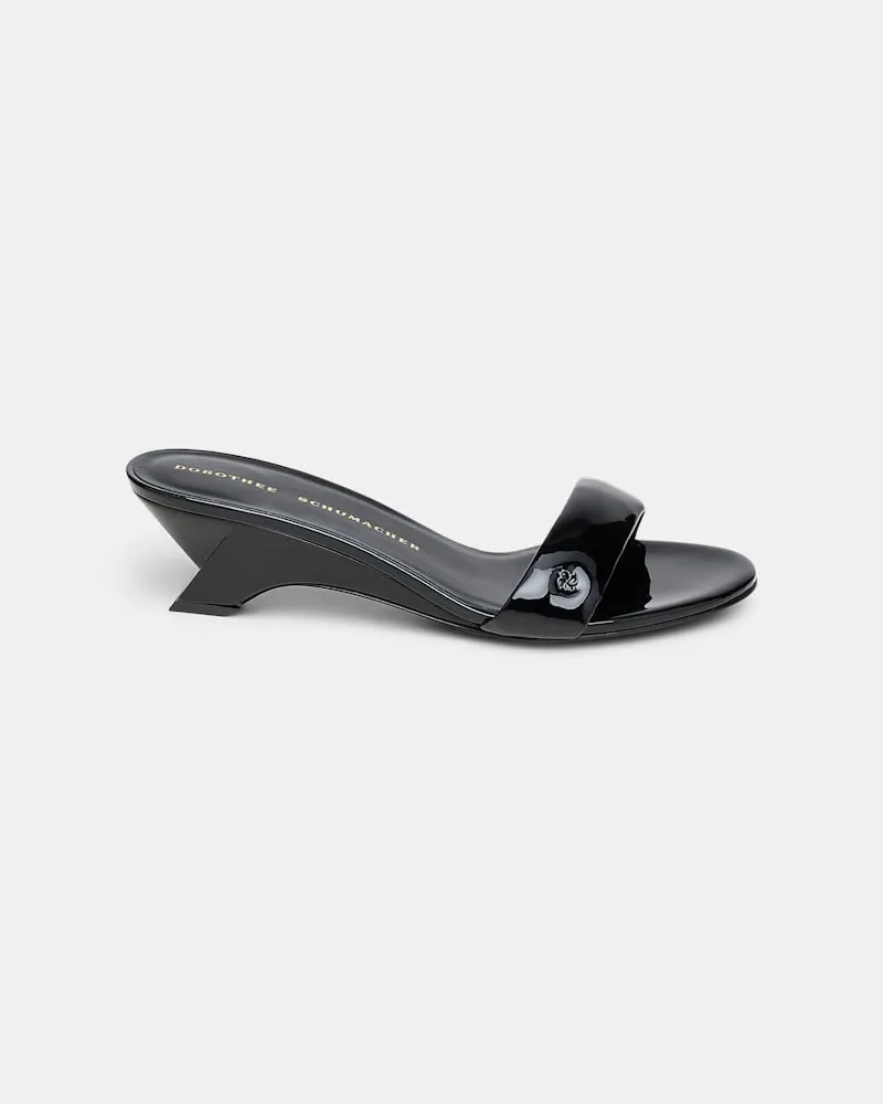 Dorothee Schumacher Shiny Mule Wedges Schwarz