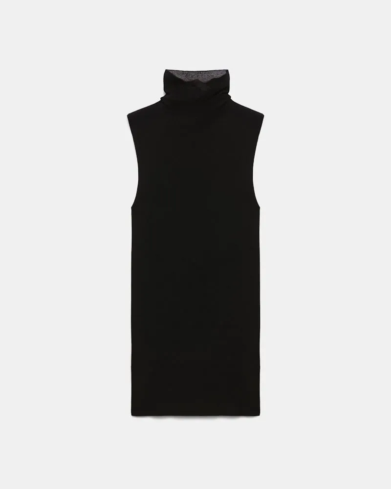 Dorothee Schumacher Ärmelloses Rollkragentop aus Merino Schwarz