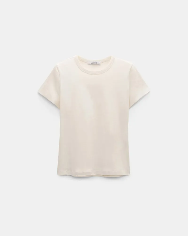 Dorothee Schumacher Rundhals-T-Shirt in verkürzter Passform Weiß