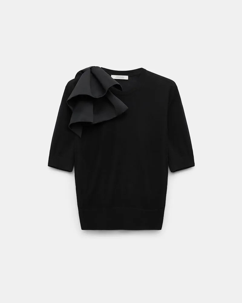 Dorothee Schumacher Pullover mit abnehmbarer Schleife Schwarz