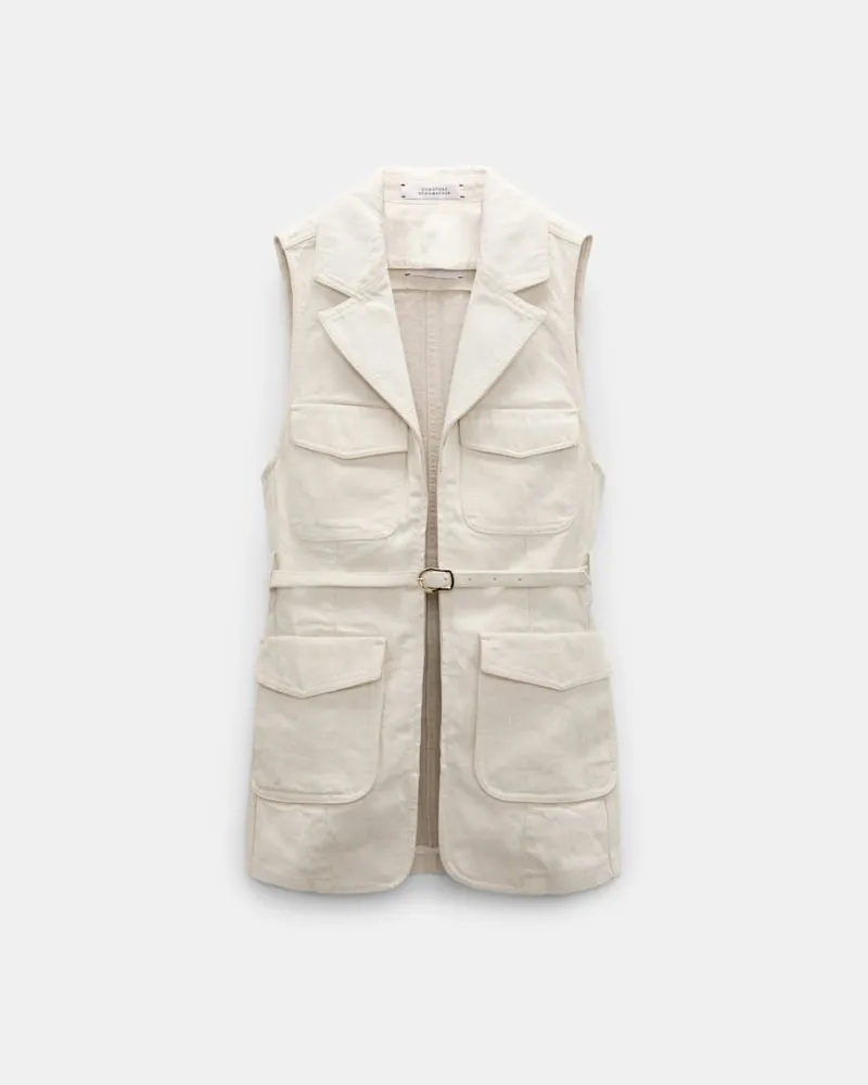 Dorothee Schumacher Weste aus Baumwolle und Leinen Beige