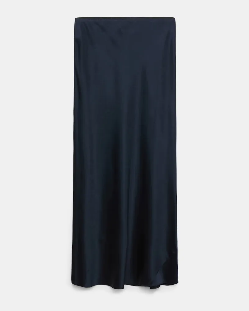 Dorothee Schumacher Rock aus Satin mit Bias-Cut Blau