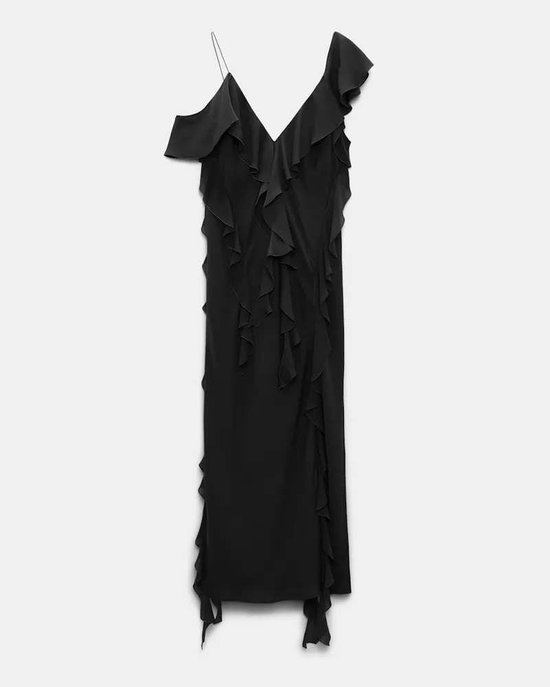 Dorothee Schumacher Slip-Dress mit Volants Schwarz