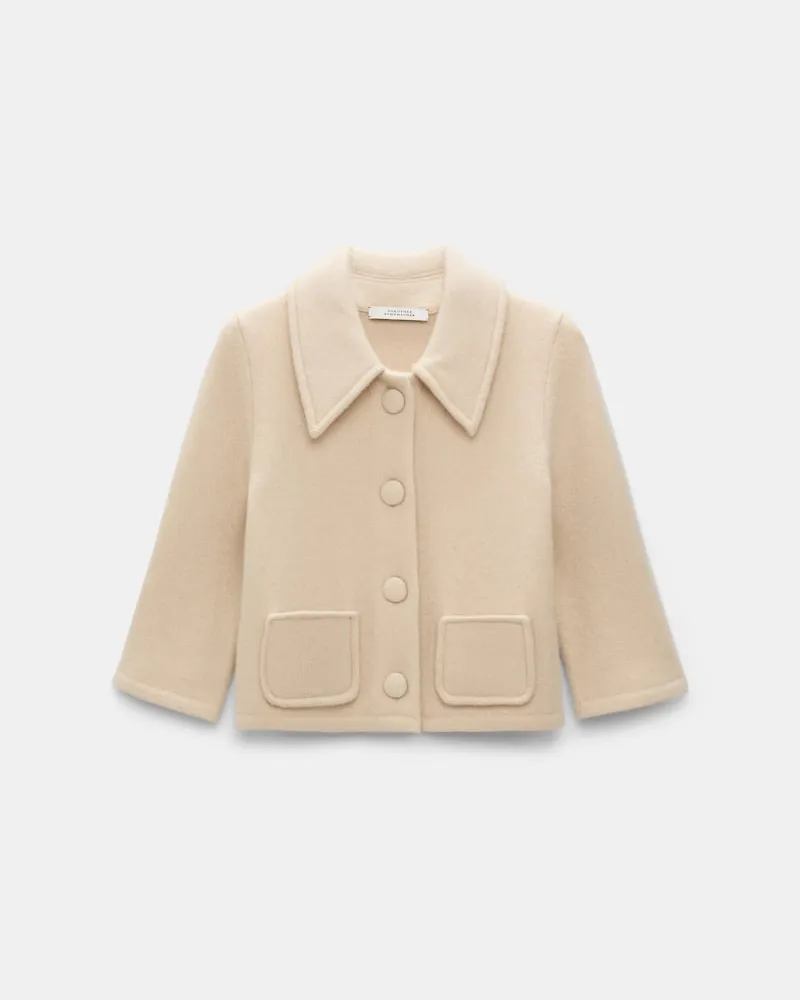 Dorothee Schumacher Verkürzter Cardigan aus Merino-Kaschmir Mix Beige