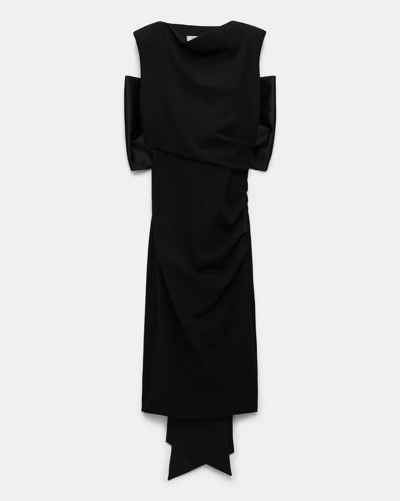 Dorothee Schumacher Drapierters Kleid aus leichtem Punto Milano Schwarz