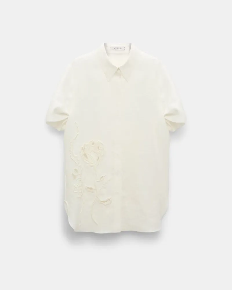 Dorothee Schumacher Bluse aus besticktem Leinen Weiß