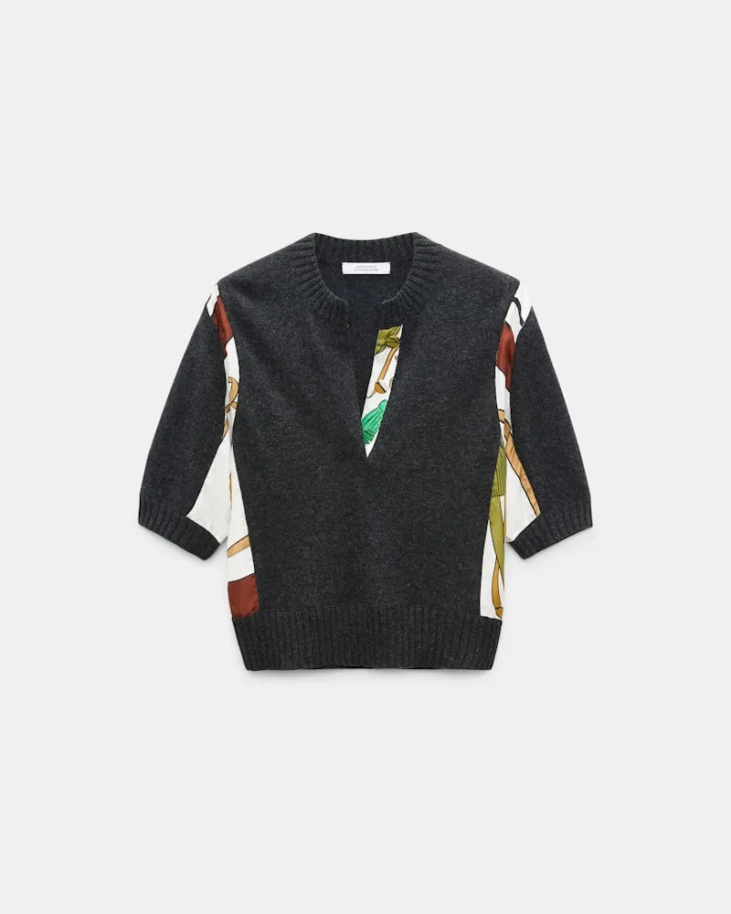 Dorothee Schumacher Pullover mit halbem Arm aus Merino und Kaschmir Multi