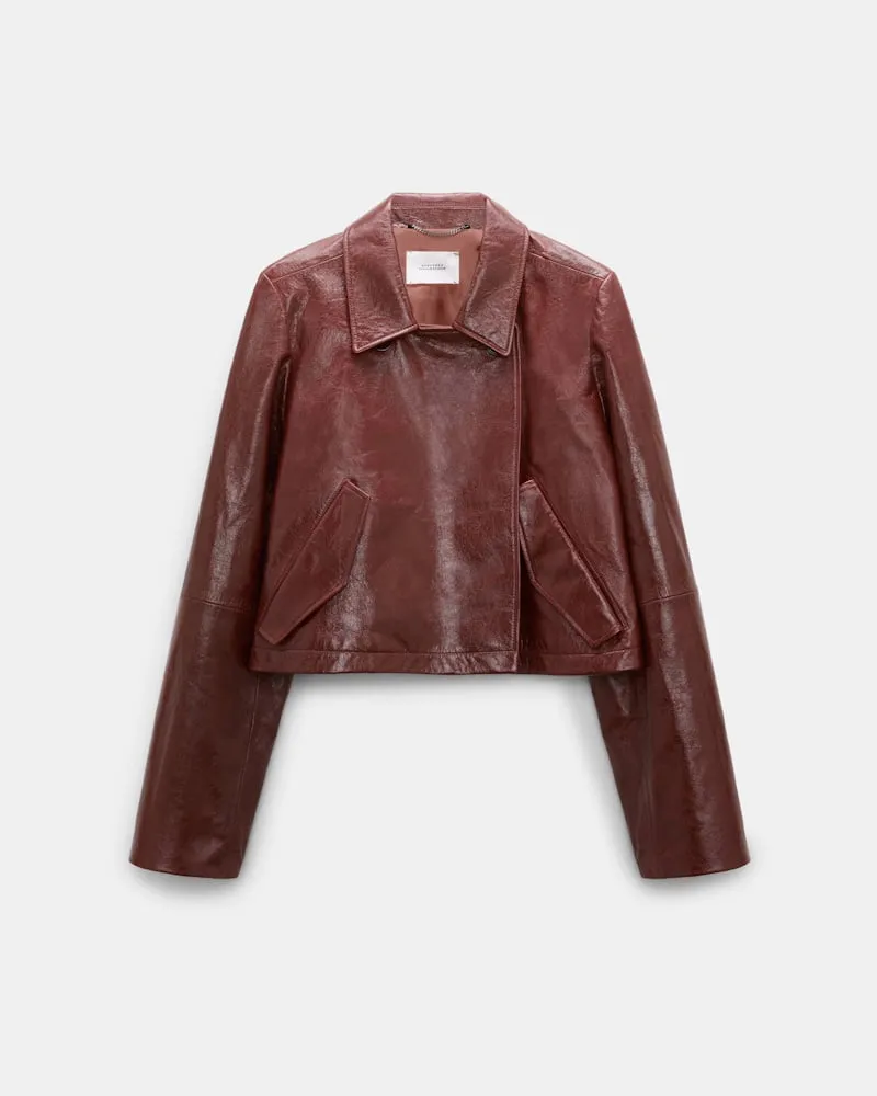 Dorothee Schumacher Boxy Leaderjacke Braun