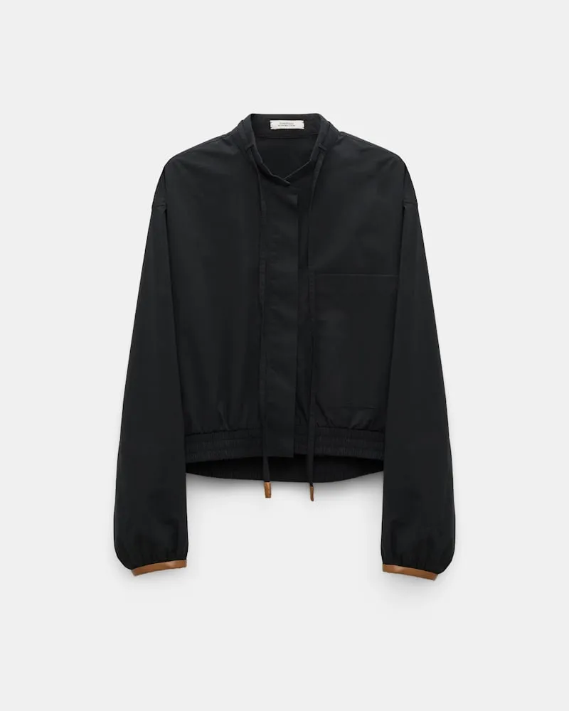 Dorothee Schumacher Blouson Bluse aus Baumwoll-Popeline Schwarz