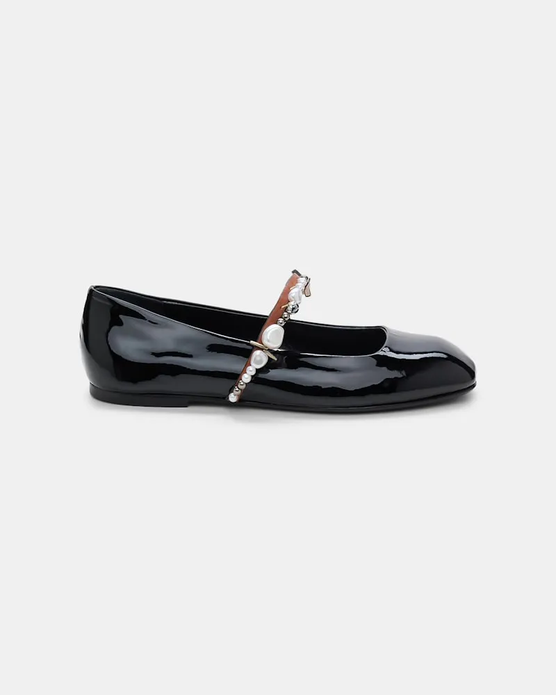 Dorothee Schumacher Mary-Jane Ballerinas mit Perlen-Strap Schwarz