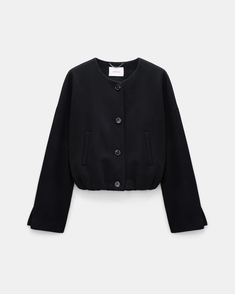 Dorothee Schumacher Blouson aus gebürsteter Wolle Schwarz