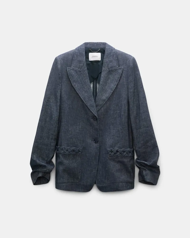 Dorothee Schumacher Blazer aus Baumwolle und Leinen Blau