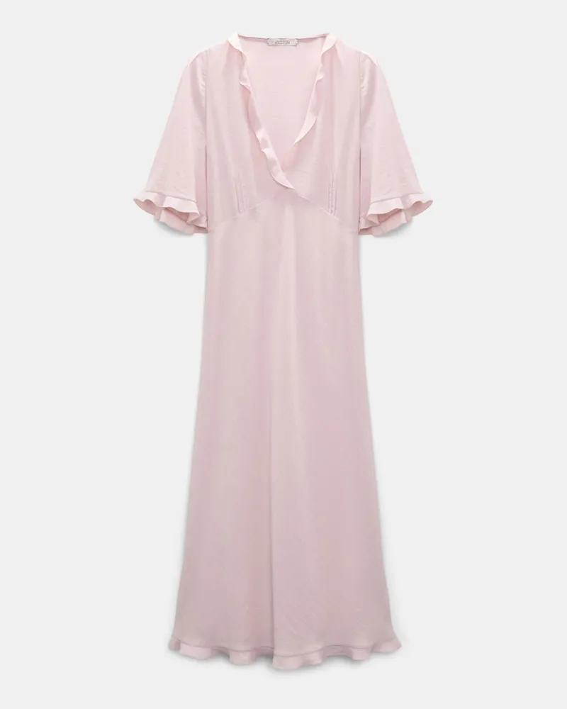 Dorothee Schumacher Midi-Kleid mit V-Ausschnitt Rosa
