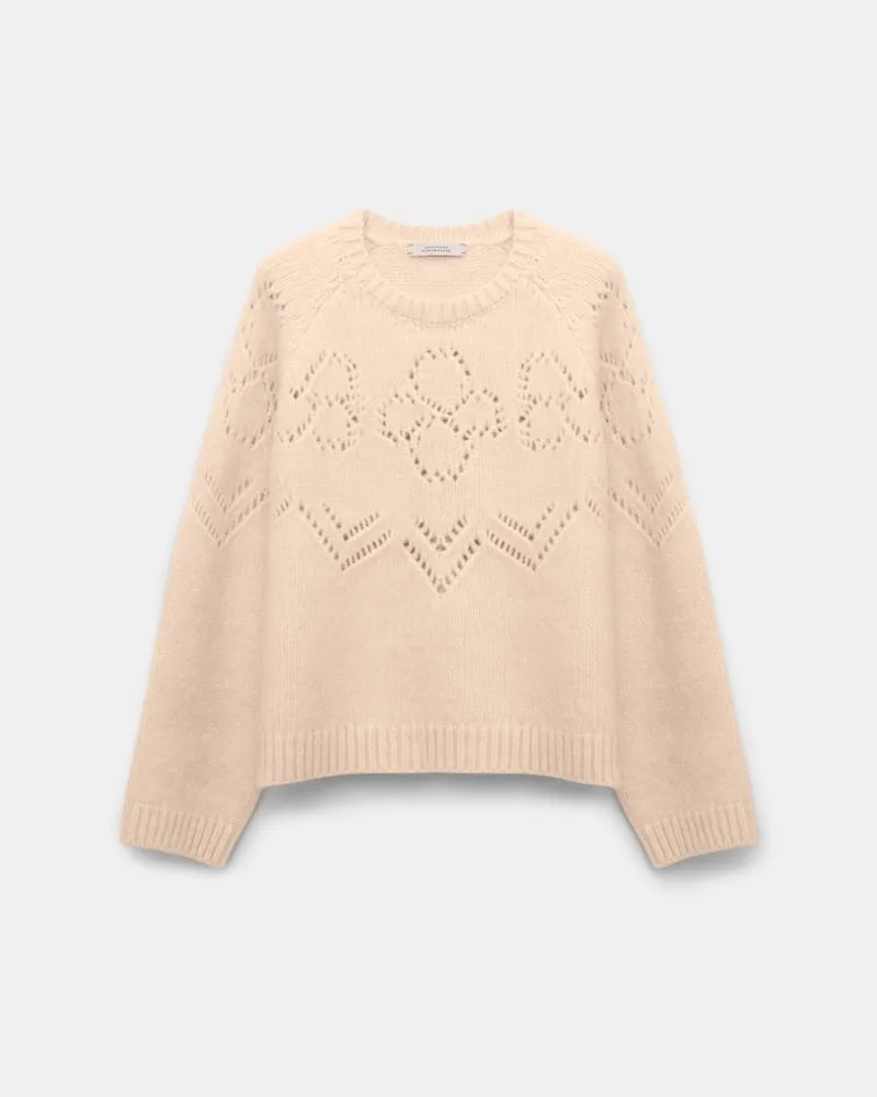 Dorothee Schumacher Rundhalspullover aus Kaschmir-Seiden-Garn Beige