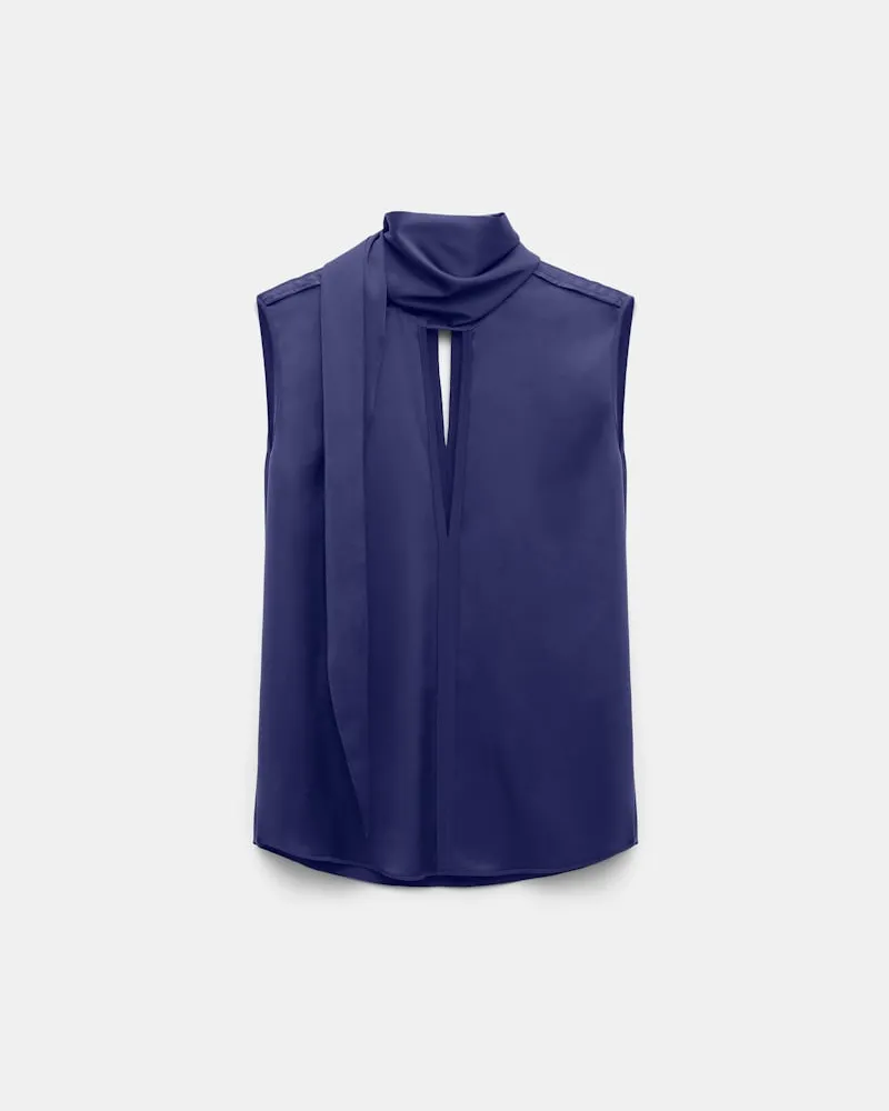 Dorothee Schumacher Ärmellose Bluse aus Seidensatin Violett