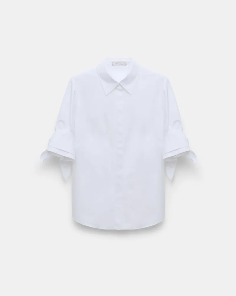 Dorothee Schumacher Halbarm Bluse aus Popeline-Stretch Weiß