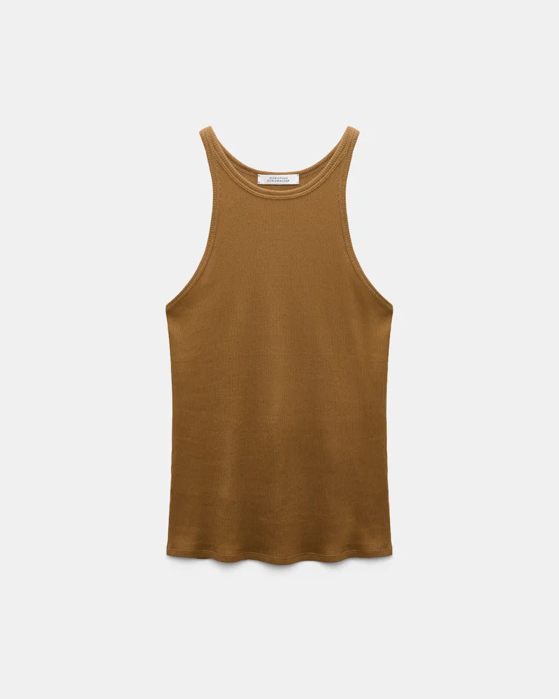 Dorothee Schumacher Rippentanktop aus Baumwolle Braun