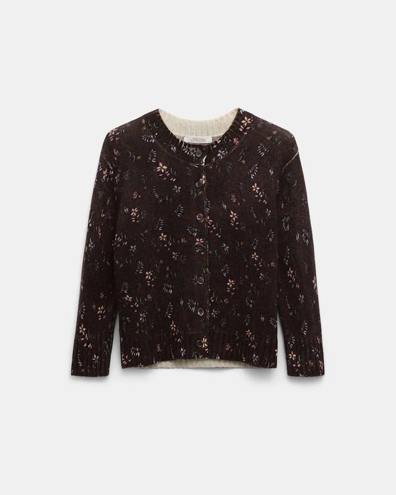 Dorothee Schumacher Cardigan mit Rundhalsausschnitt und Flower-Print Braun