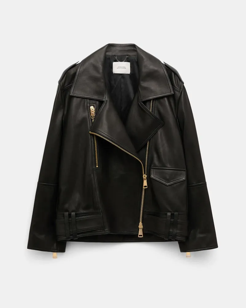 Dorothee Schumacher Bikerjacke aus Nappaleder Schwarz