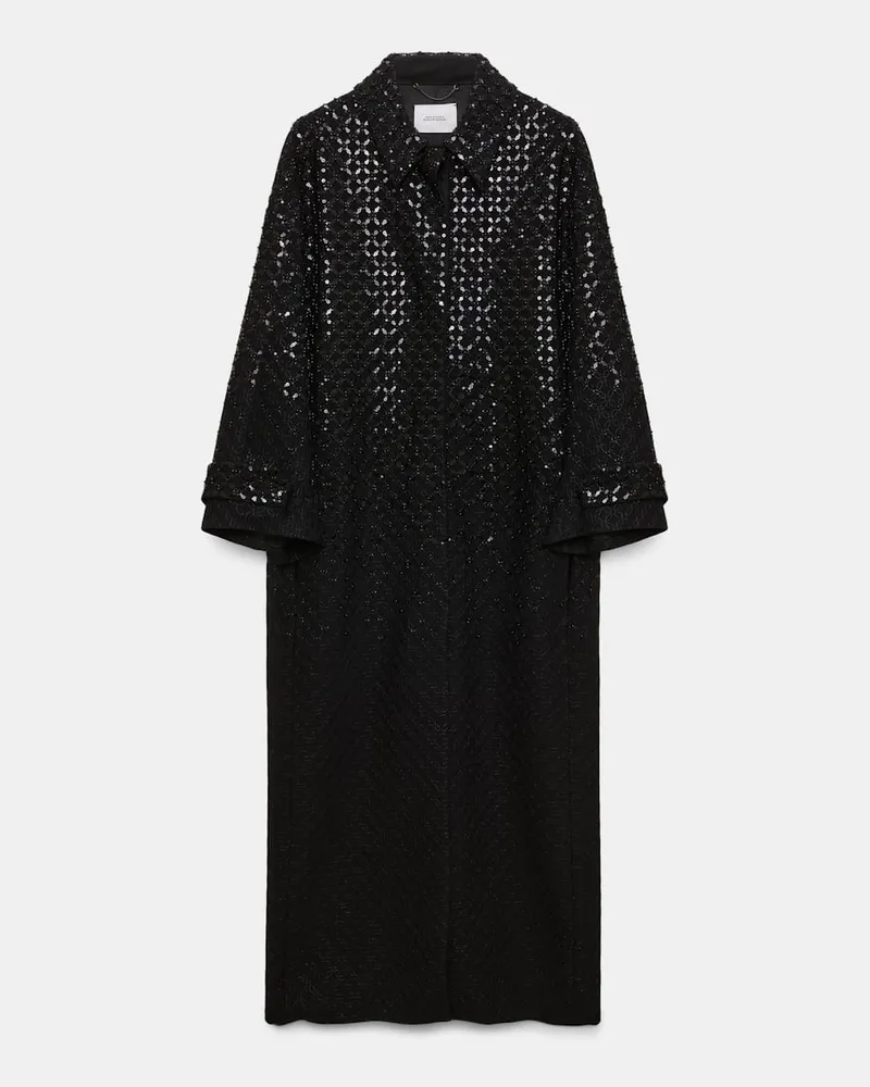 Dorothee Schumacher Bestickter Mantel aus Punto Milano Schwarz