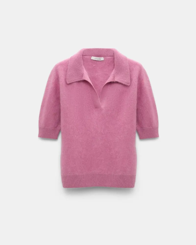 Dorothee Schumacher Pullover aus Merino-Kaschmir Mix mit Polokragen Rot