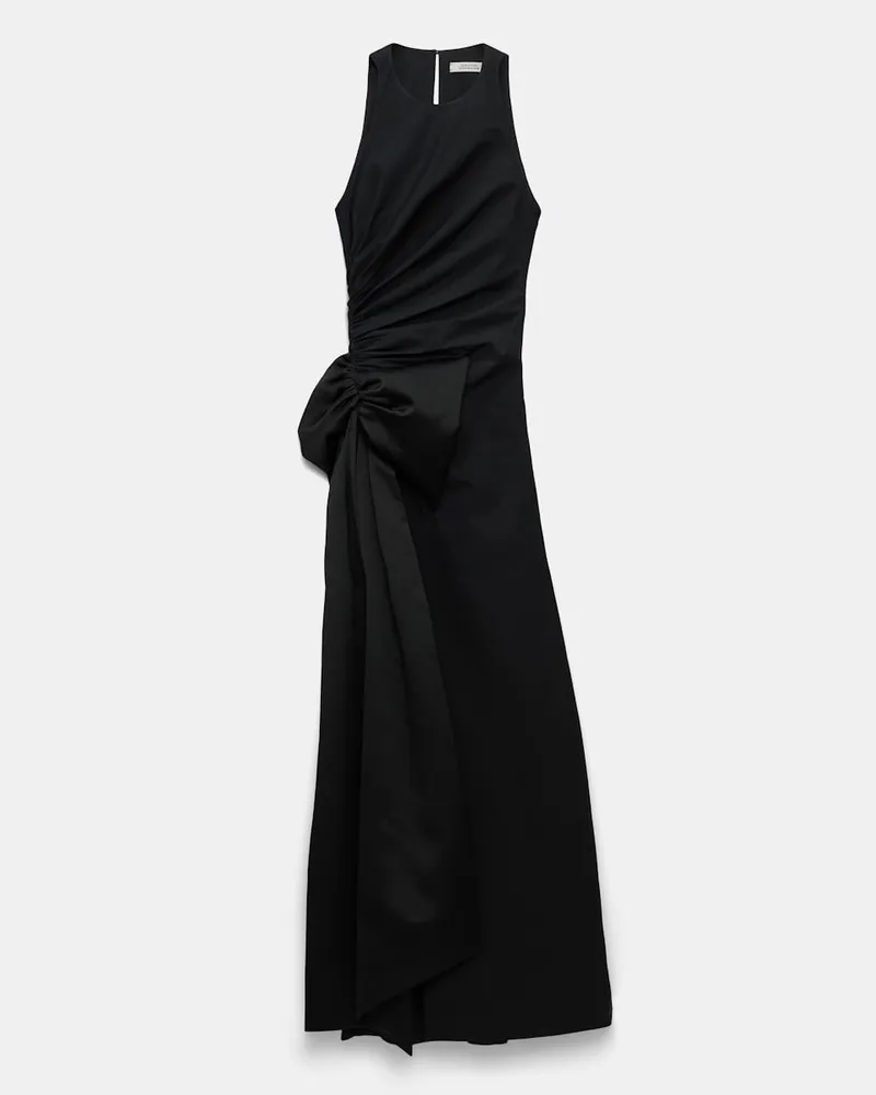 Dorothee Schumacher Kleid aus Baumwoll-Popeline mit Maxischleife Schwarz