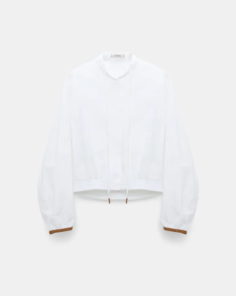 Dorothee Schumacher Blouson Bluse aus Baumwoll-Popeline Weiß