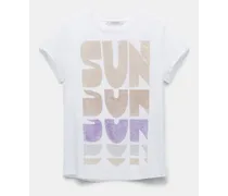 T-Shirt mit buntem SUN-Print