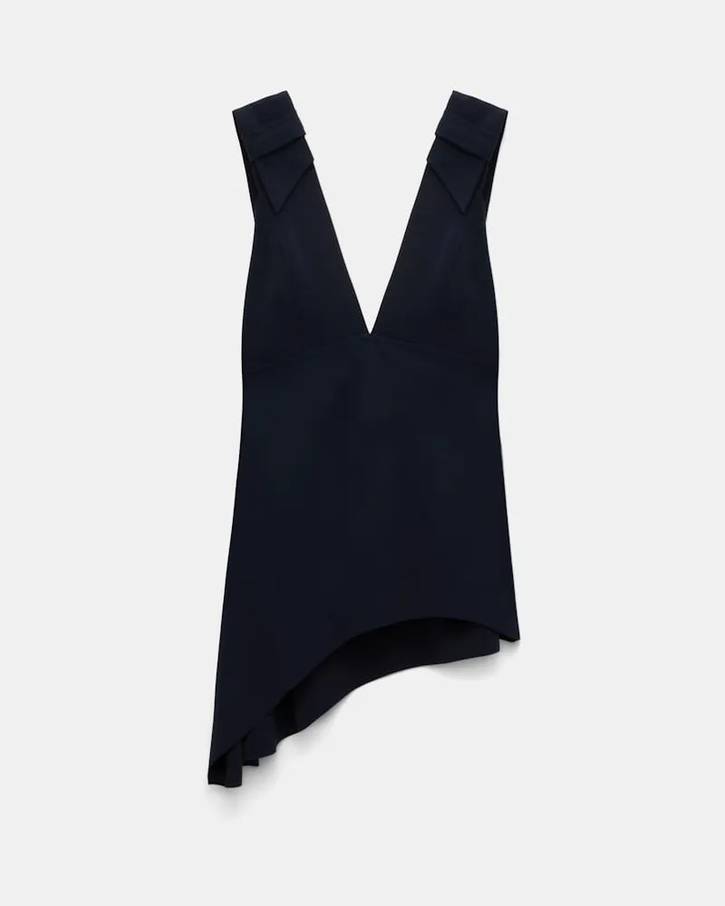 Dorothee Schumacher Top mit V-Ausschnitt und asymmetrischem Saum Blau