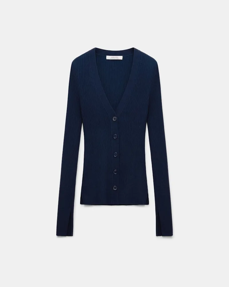Dorothee Schumacher Cardigan aus Wolle-Seide Mix Blau