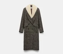 Mantel mit abnehmbarem Fake Fur Kragen