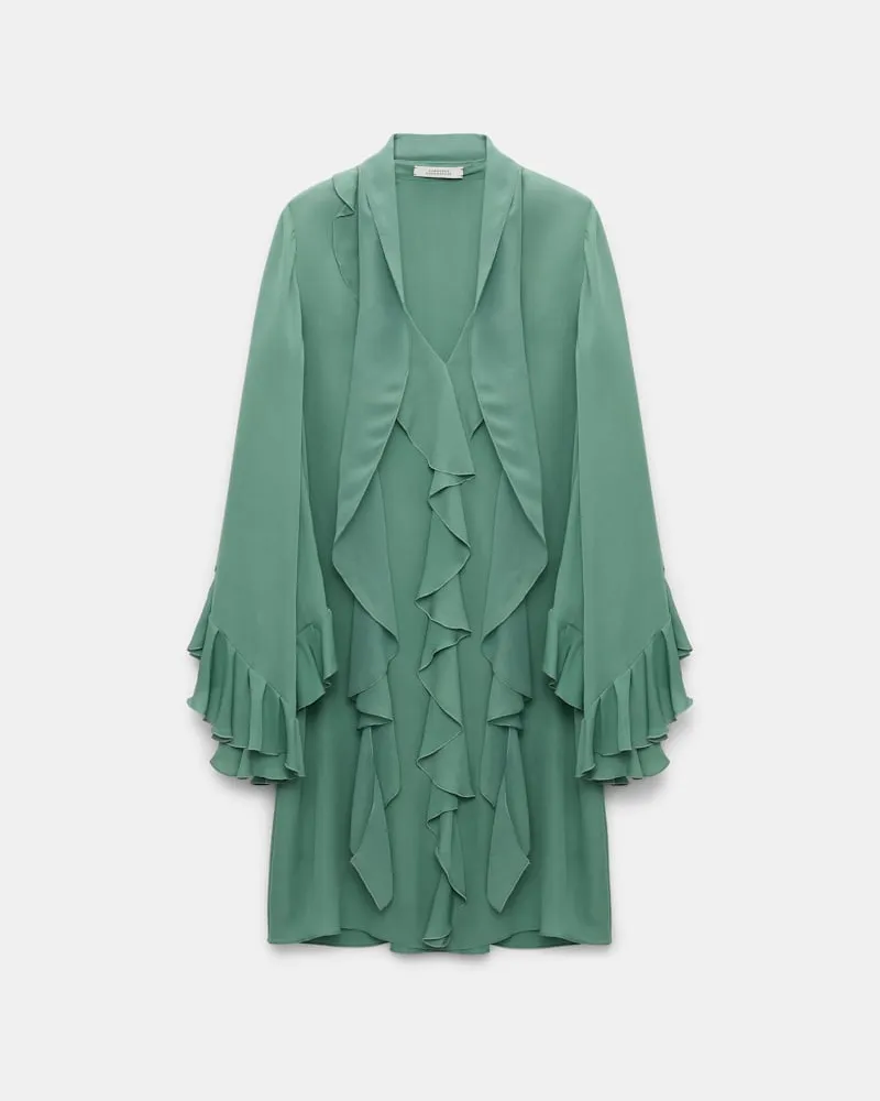 Dorothee Schumacher Kurzes Kleid mit Volant-Details Grün