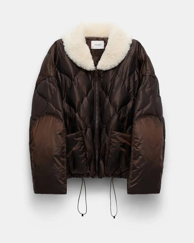 Dorothee Schumacher Daunenjacke mit Teddykragen Braun