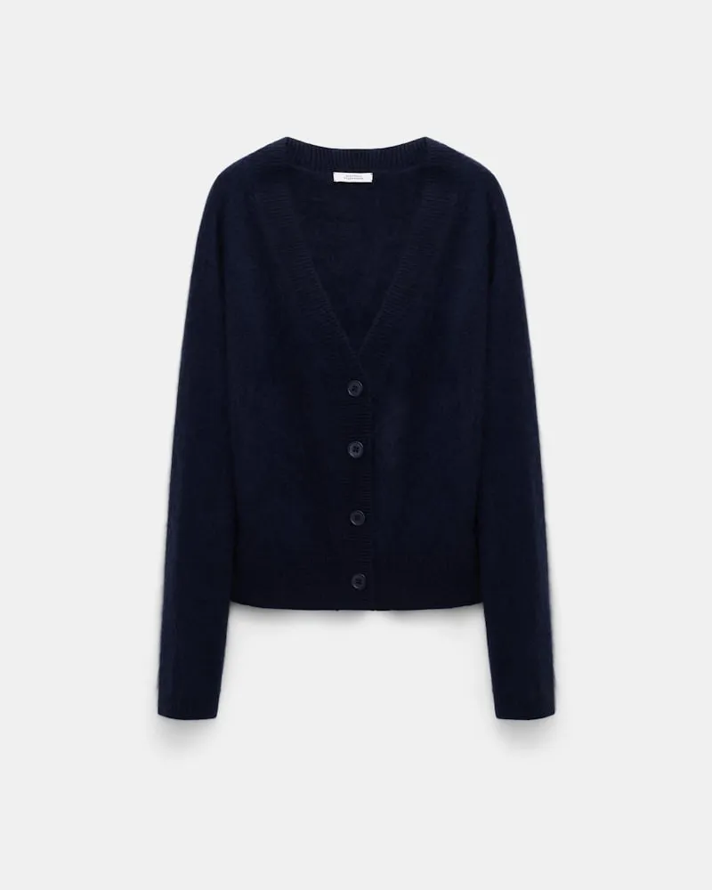 Dorothee Schumacher Fluffy Cardigan mit V-Ausschnitt Blau