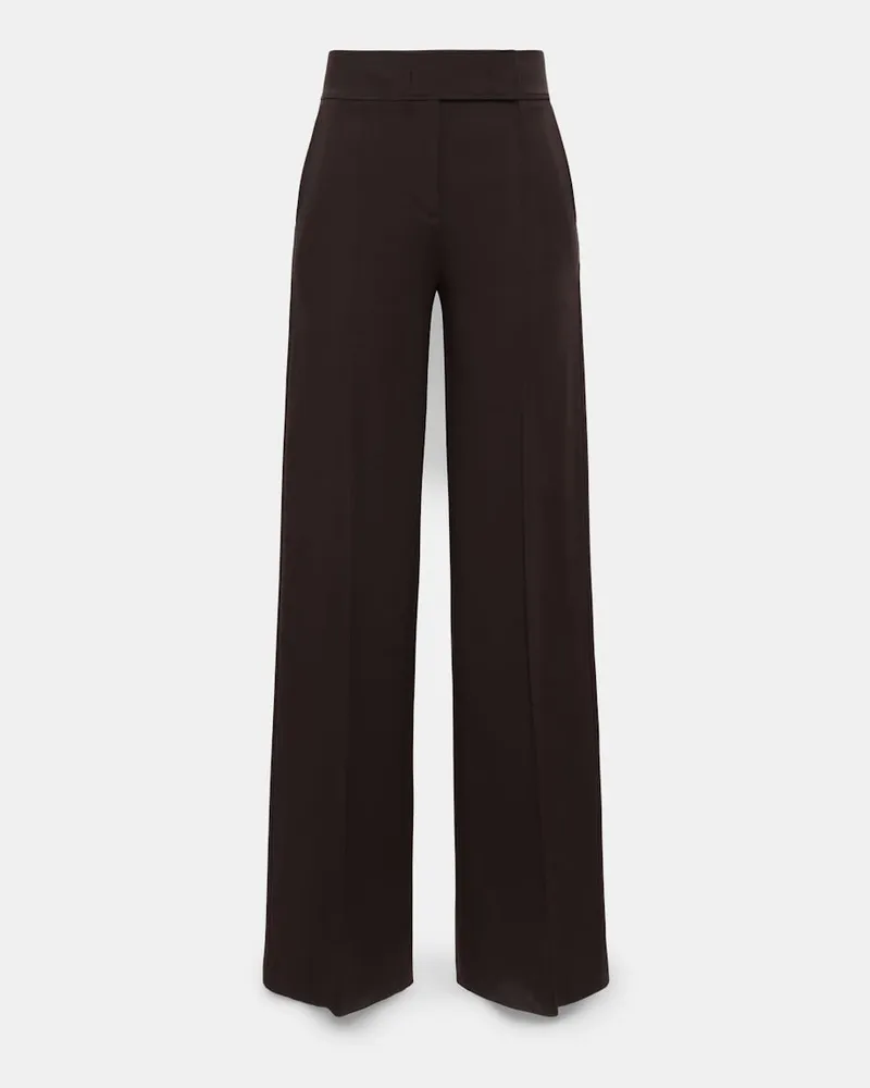 Dorothee Schumacher Hose mit weitem Bein aus Punto Milano Braun