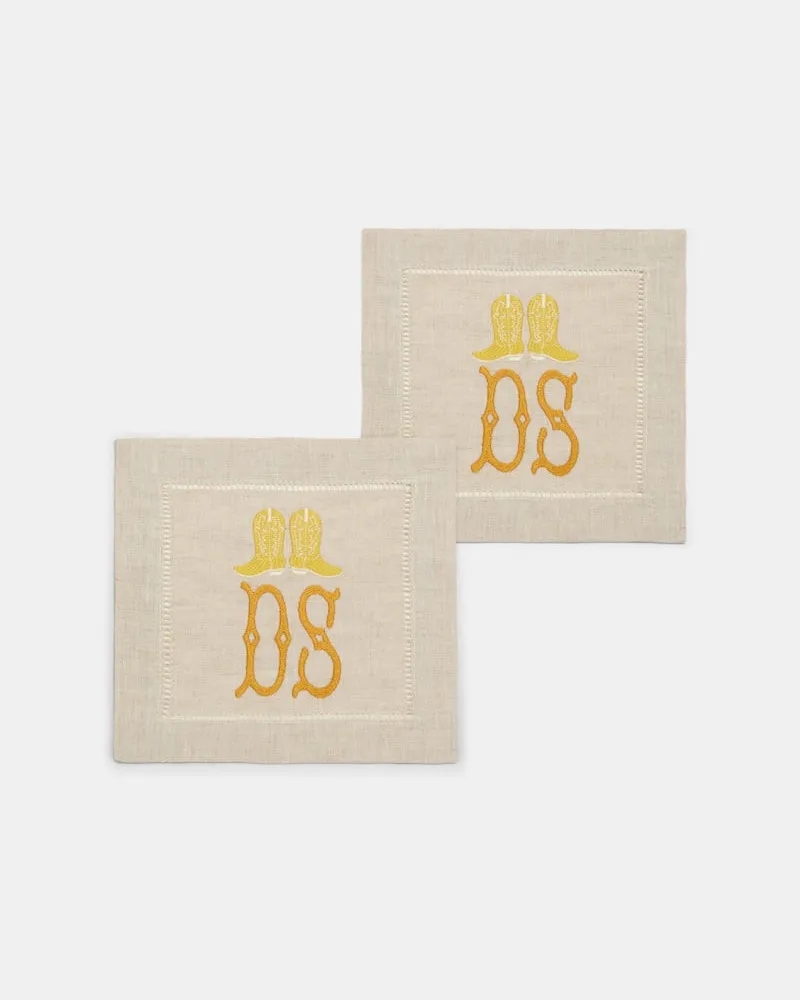 Dorothee Schumacher Set aus zwei handbestickten Servietten Multi