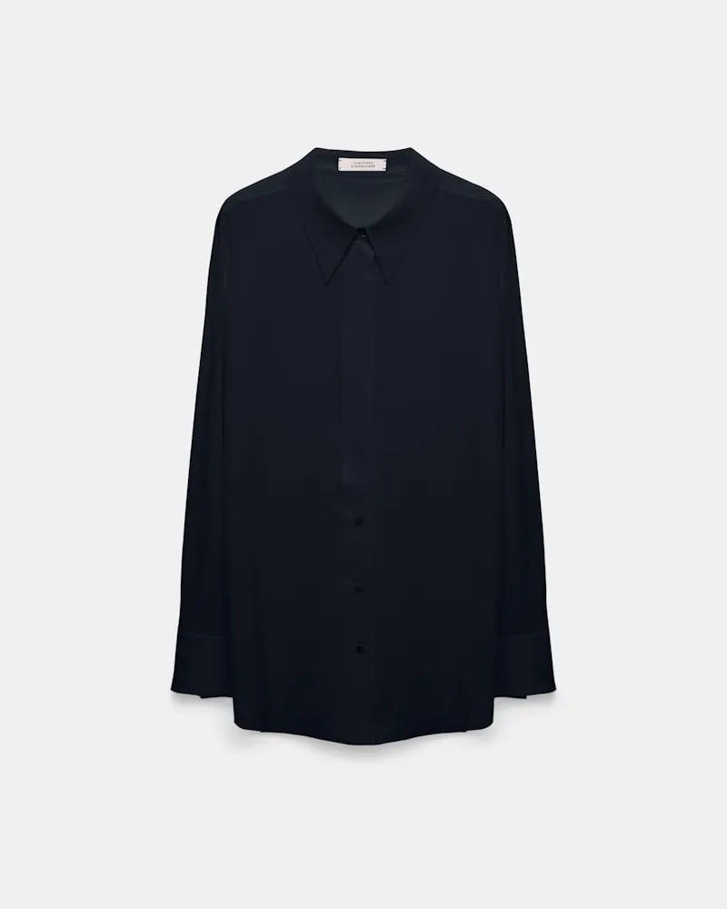 Dorothee Schumacher Seidenbluse aus Crêpe de Chine Blau