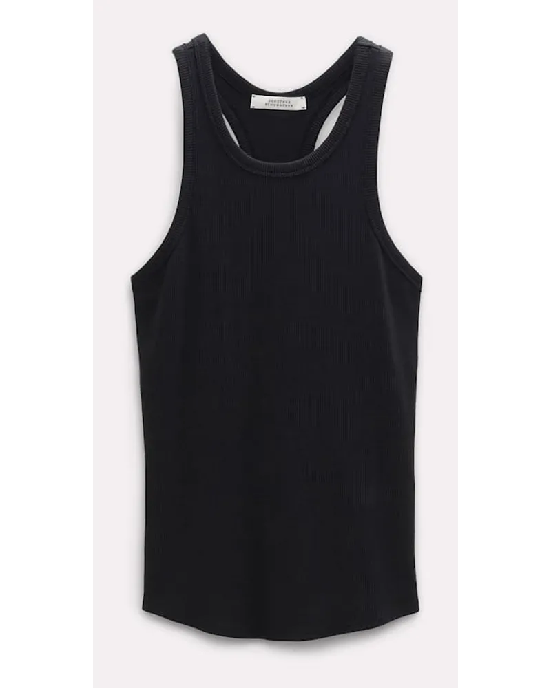 Dorothee Schumacher Geripptes Tanktop mit Racerback Schwarz